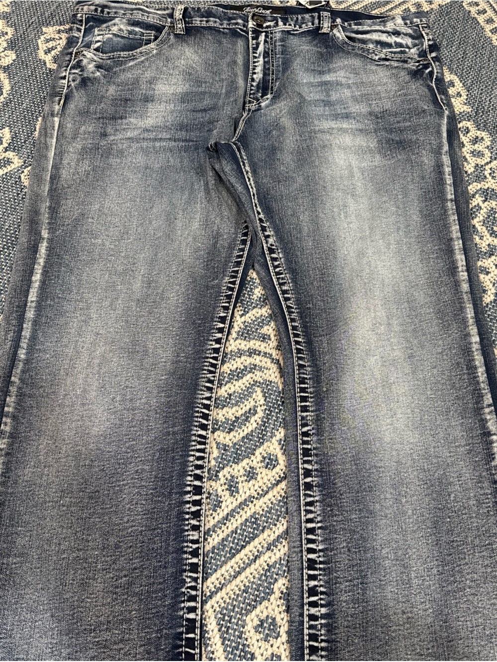 TRUE luck
 Men's Bootcut Jeans in Faded Blue Denim